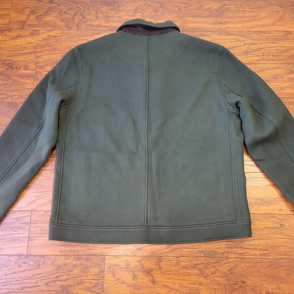 AWAY Travel Olive Green Zipper Pocket Collared Snap Button-Front Jacket sz XL - Picture 6 of 6